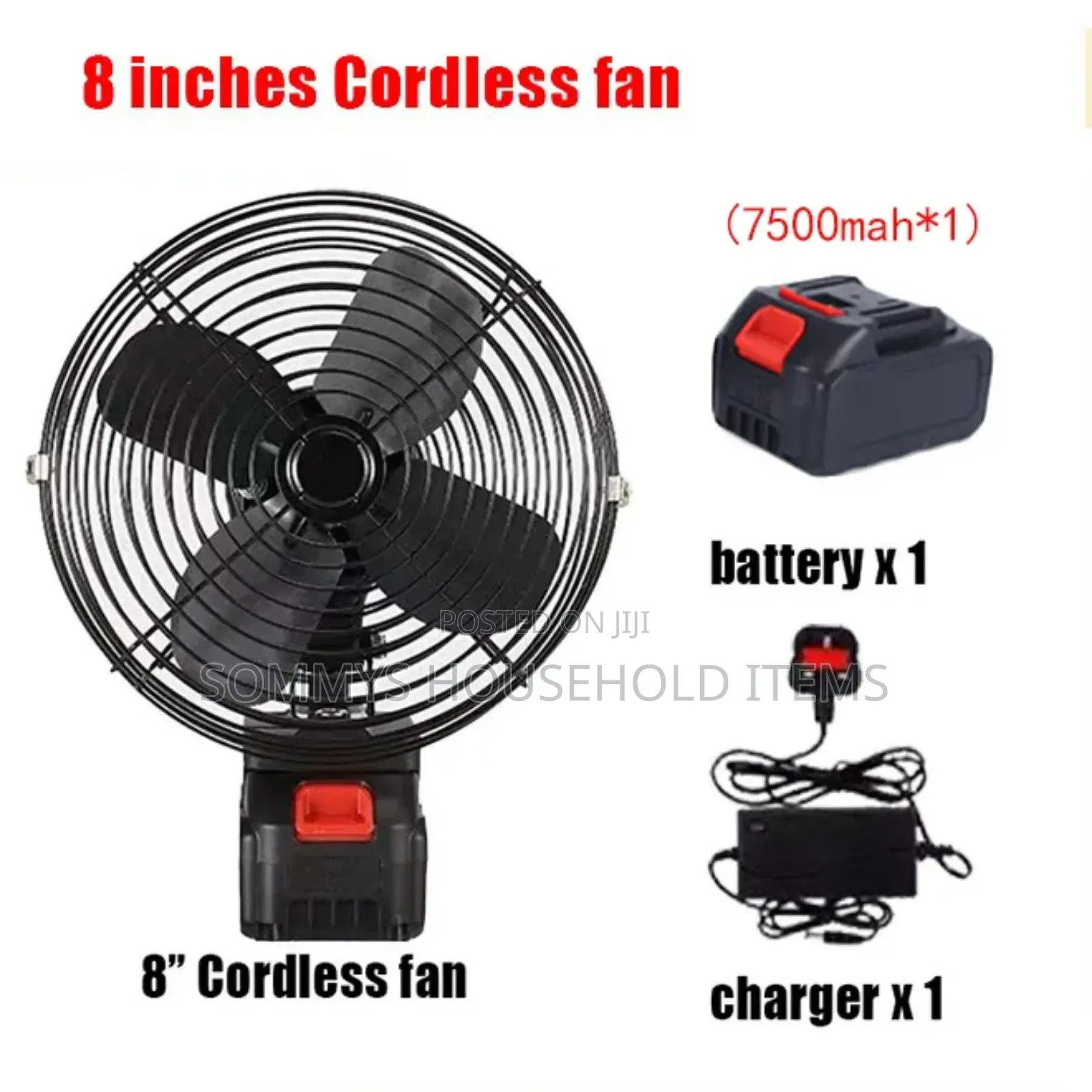 Portable Wireless Charging Fan With 1 Rechargeable Battery
