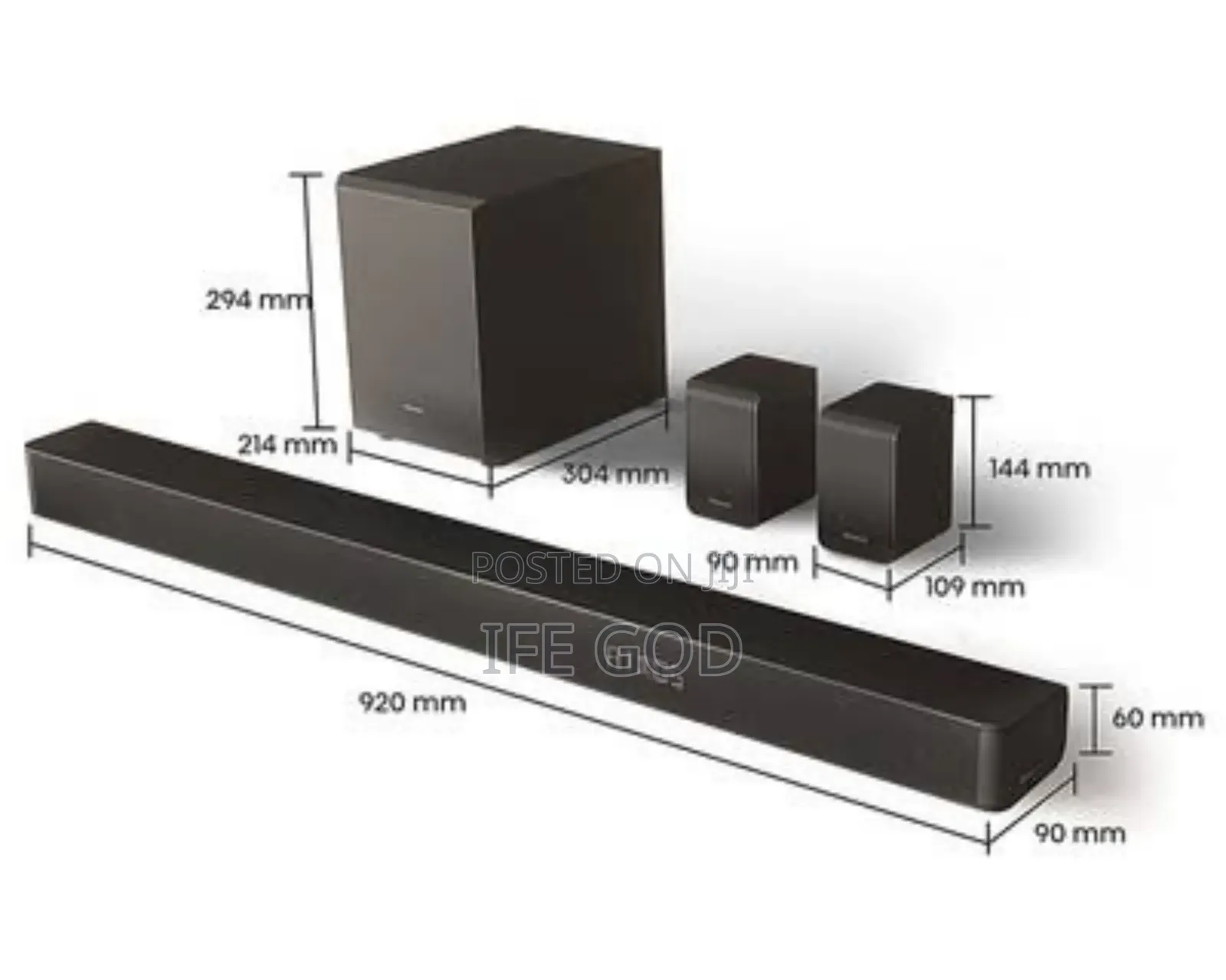 Original Hisense 340watta Wireless Powerful Sandbar Bluetooth Hdmi Usb