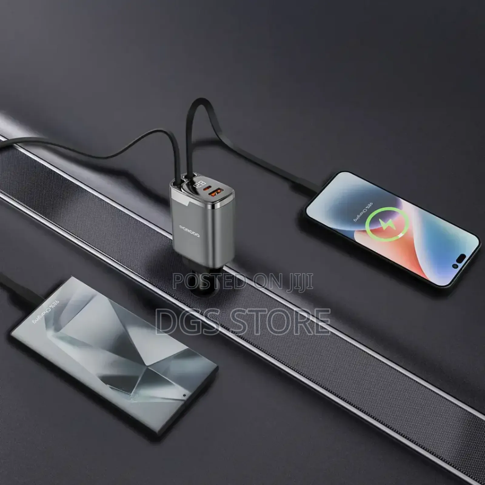 Porodo 111w Car Charger Lightning Usb C Pd 45w Qc 36w