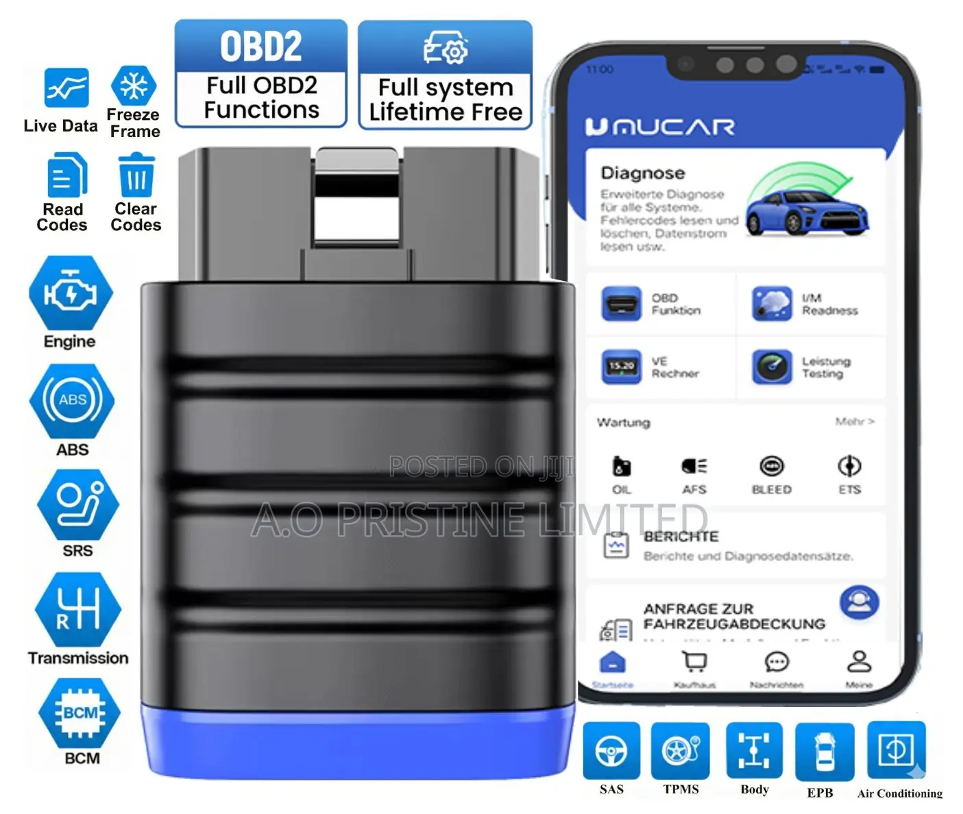 Mucar Bt200 Lite Full System Diagnostic Tool With Lifetime Free Update