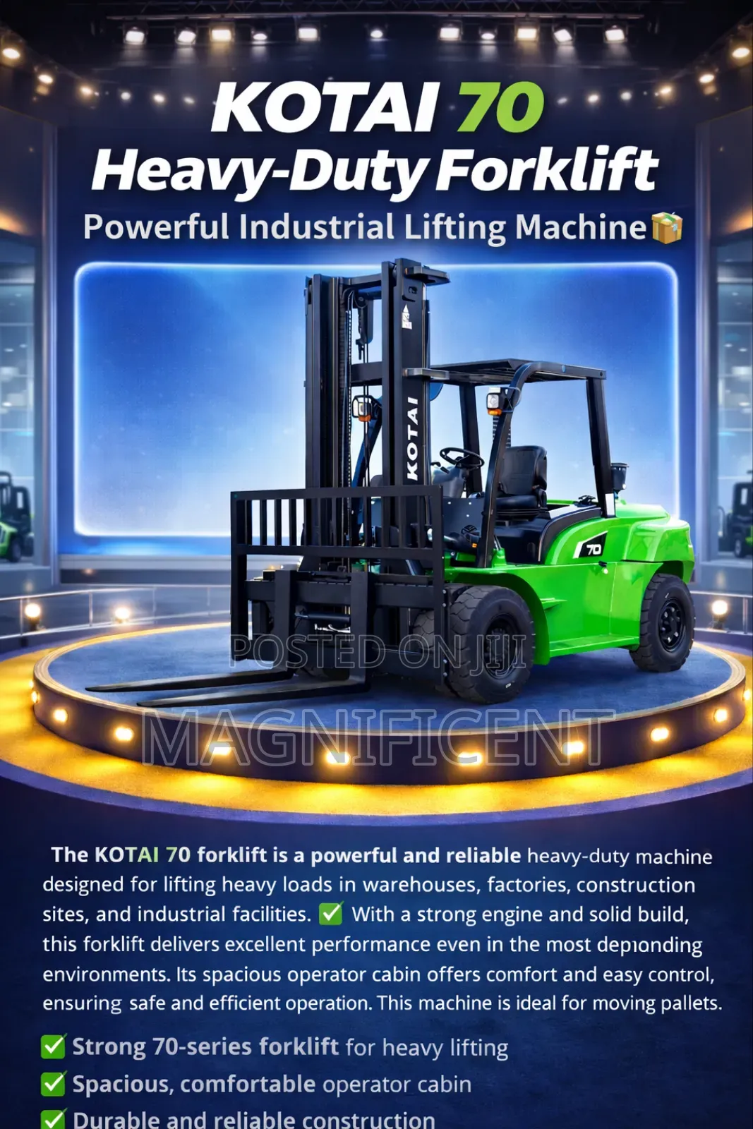 70 Tons Kotai Heavy-Duty Forklift Powerful Industrial Lifting Machine