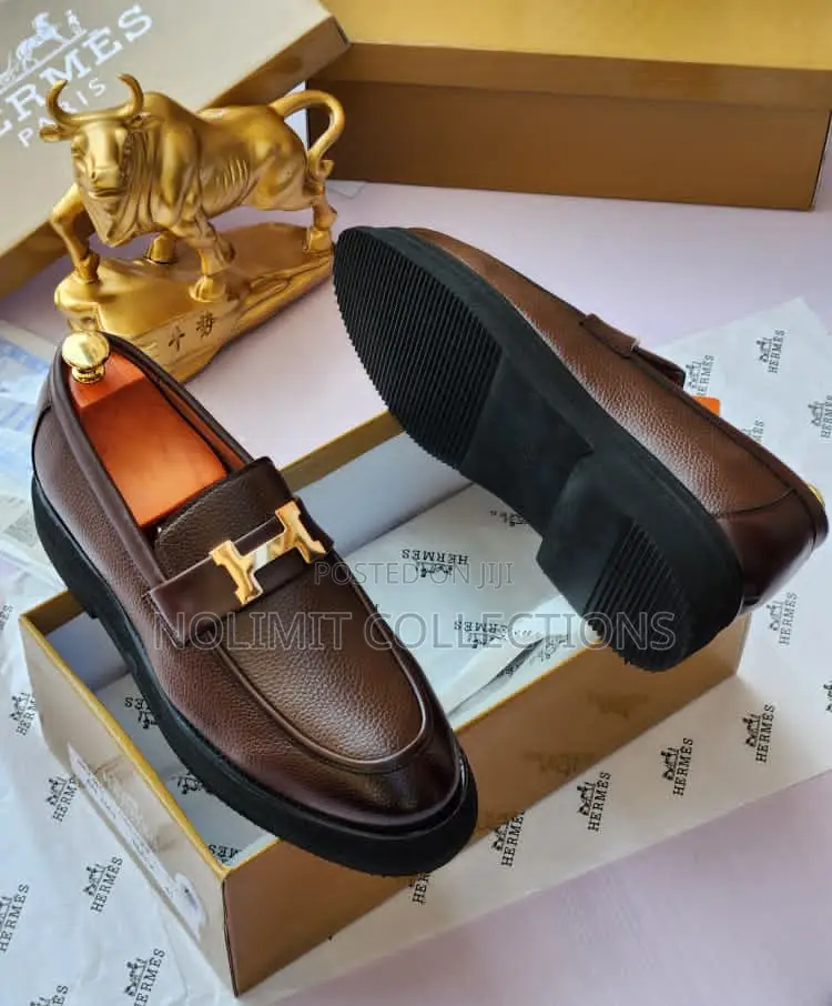 Hermes Calfskin Leather Loafers Shoe