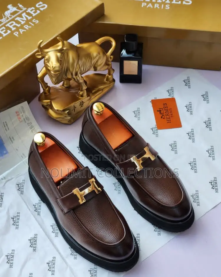 Hermes Calfskin Leather Loafers Shoe