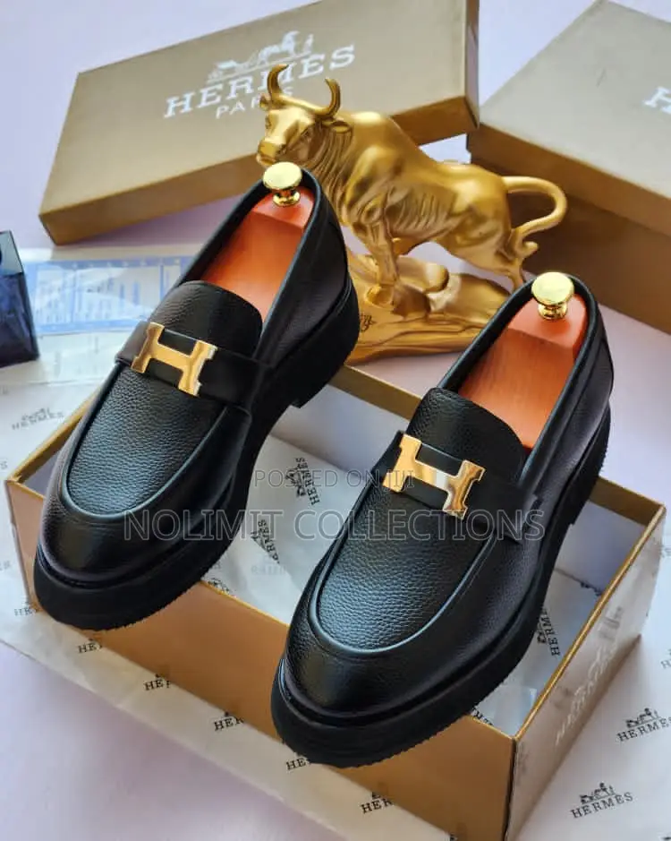 Hermes Calfskin Leather Loafers Shoe