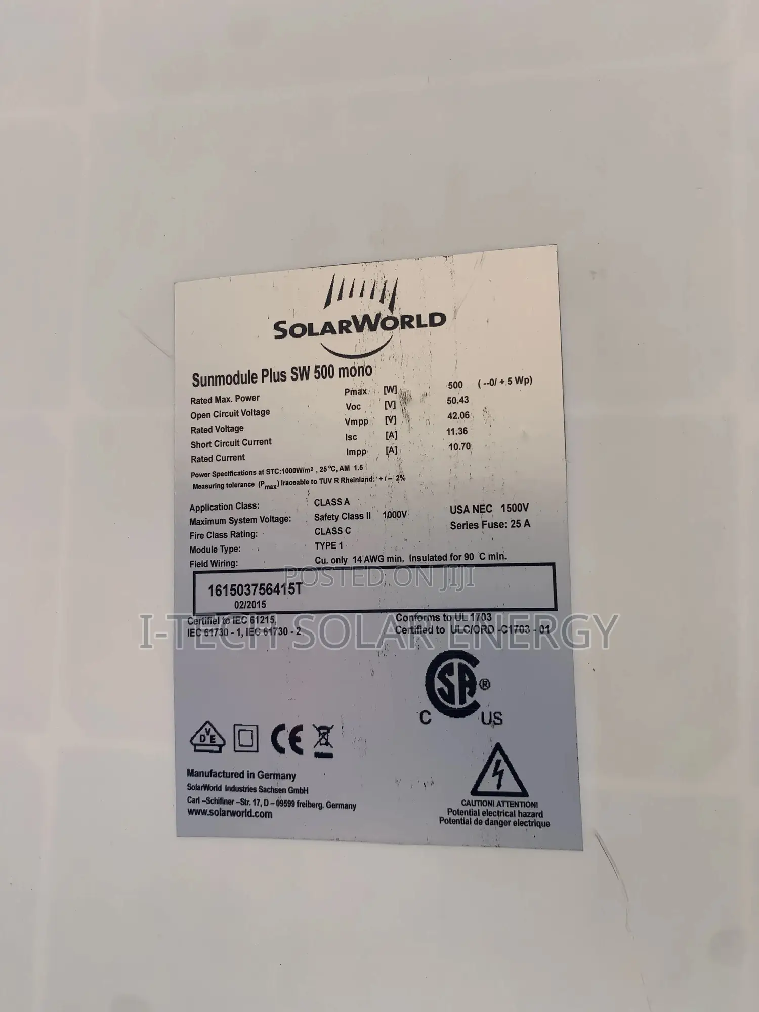 500watts Solar World Panels