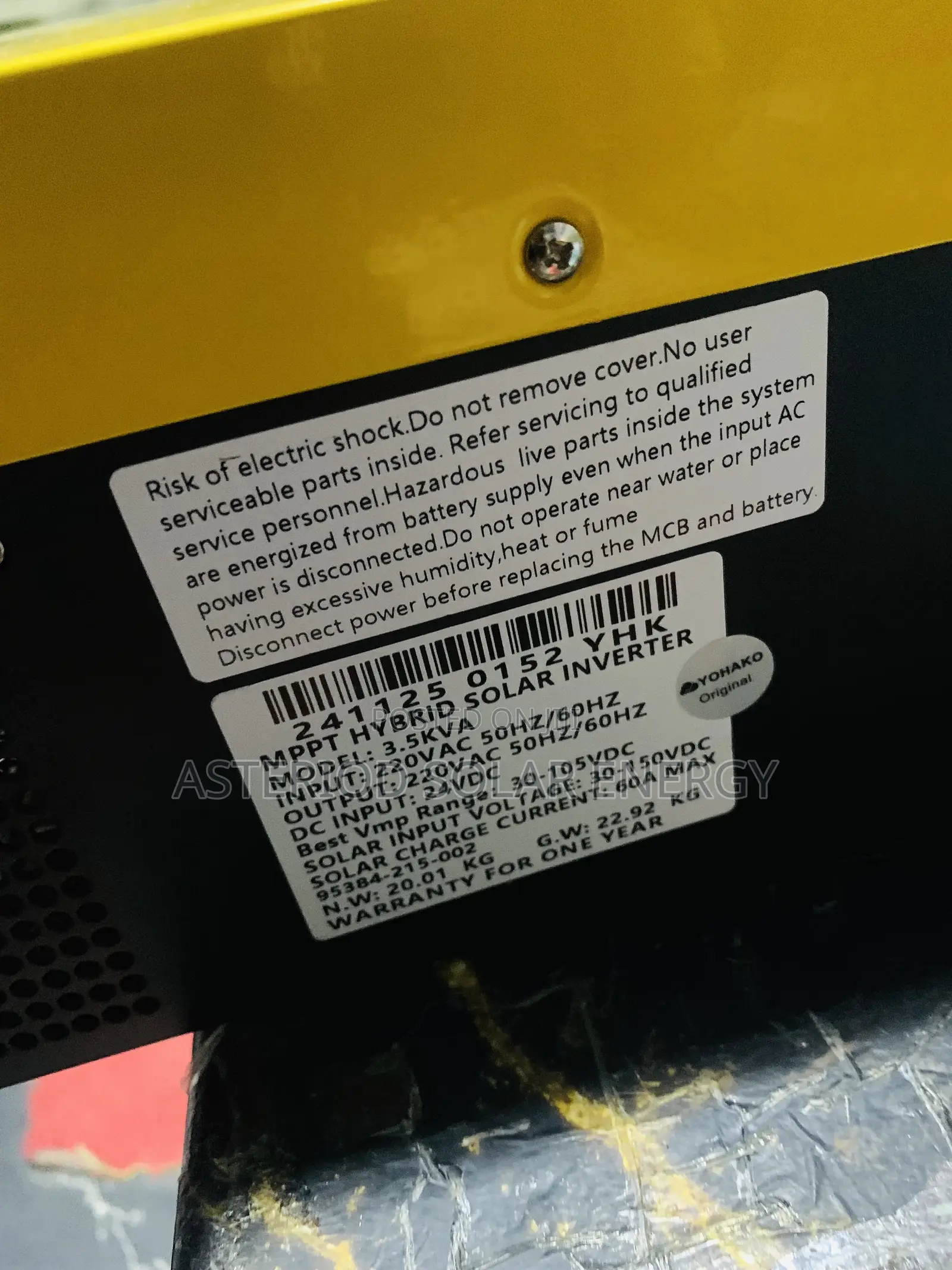 Brand New 3.5kva 24 Yohako Hybrid Solar Inverter