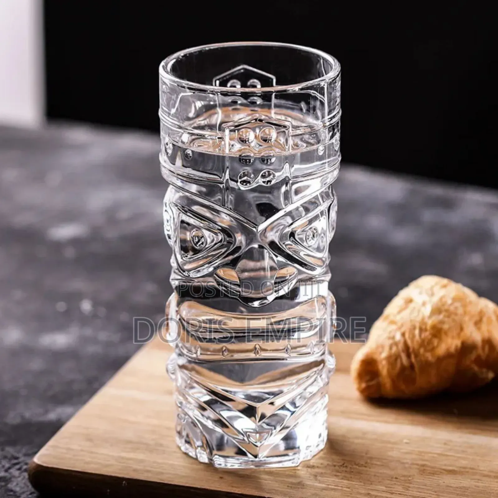 Transparent Crystal Tiki Style, Beer, Cocktail Water Glass.