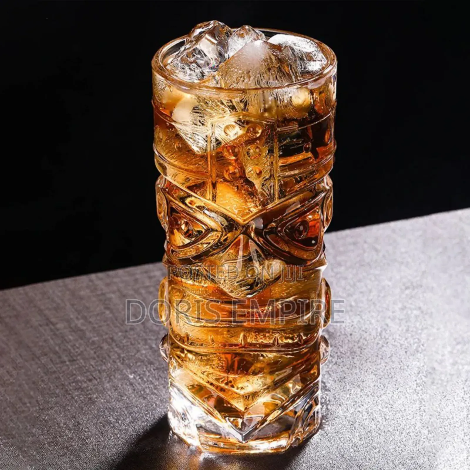 Transparent Crystal Tiki Style, Beer, Cocktail Water Glass.