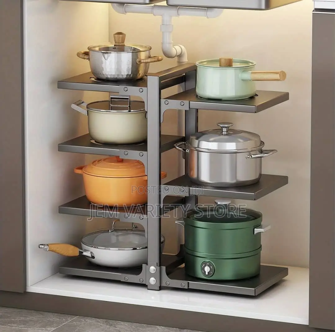 7 Layers Adjustable Heavy Duty Pan Pot Storage Rack.