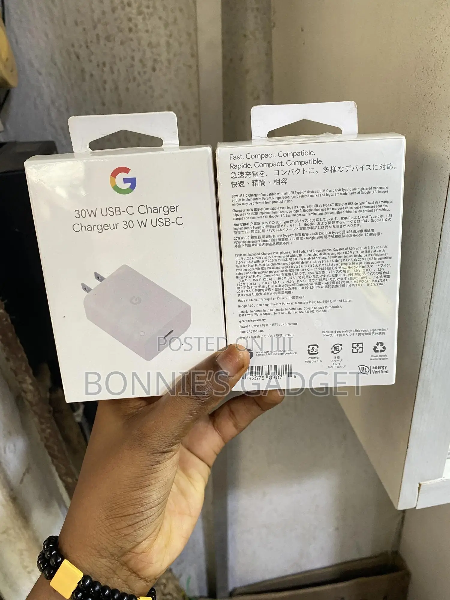 Google 30w Usb-C Charger and Cable.