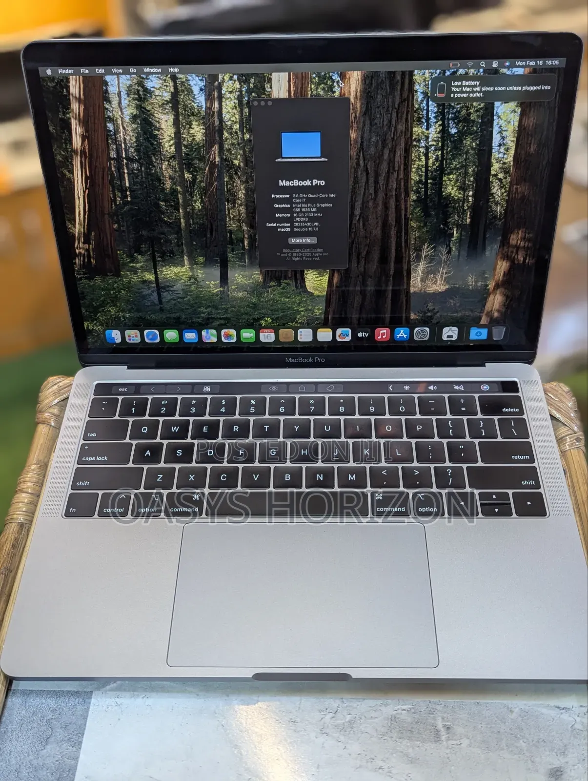 Laptop Apple MacBook Pro 2019 16GB Intel Core i7 SSD 512GB