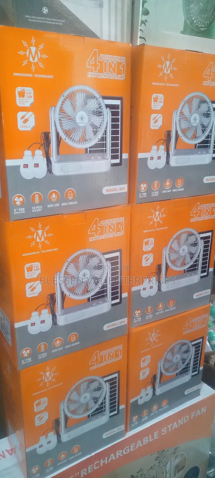 Rechargeable Fan 4in1 With Led Lamp