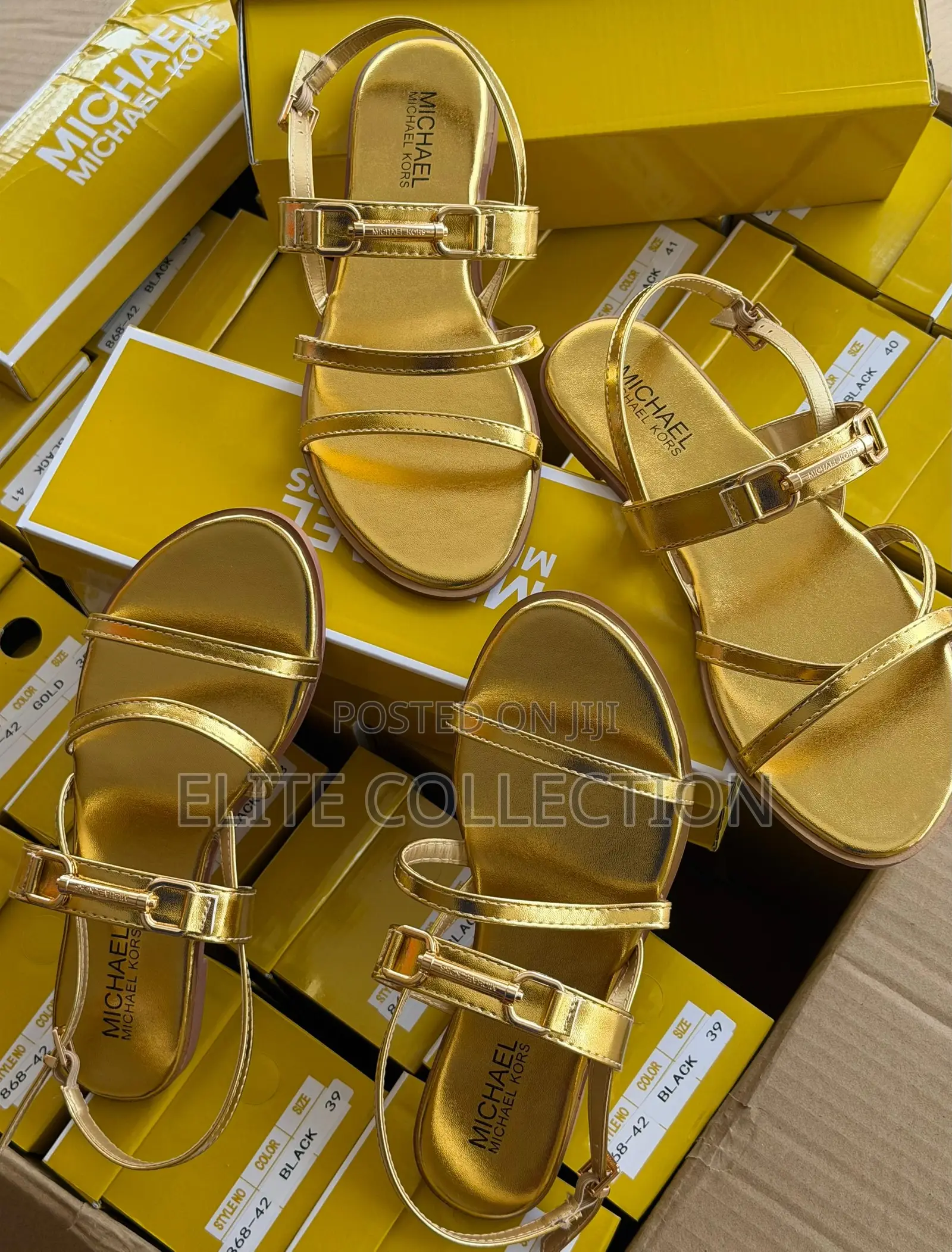 *Mk Double Strap Sandals* Brown • Gold • Black 37 - 42