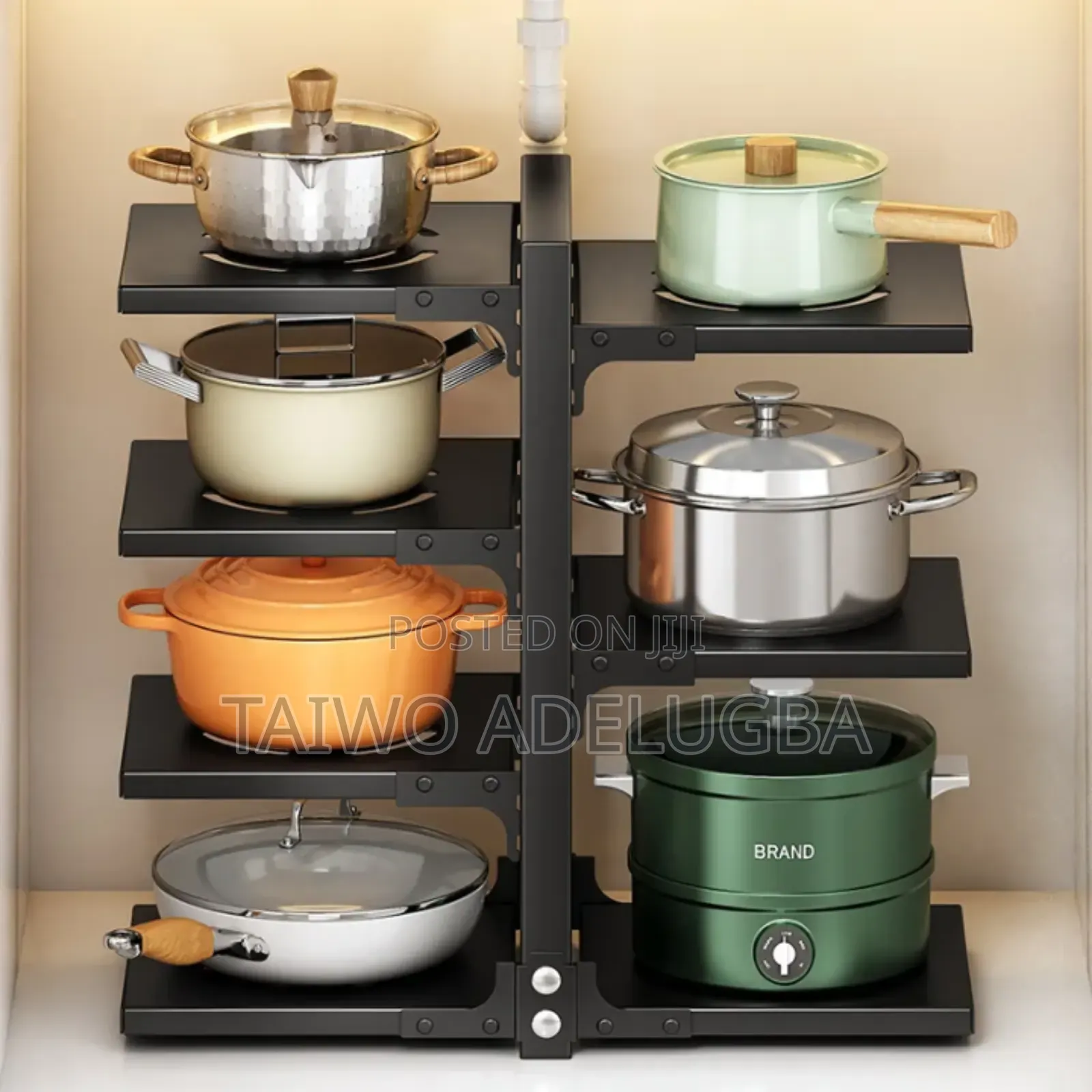 7 Layers Adjustable Heavy Duty Pan Pot Storage Rack