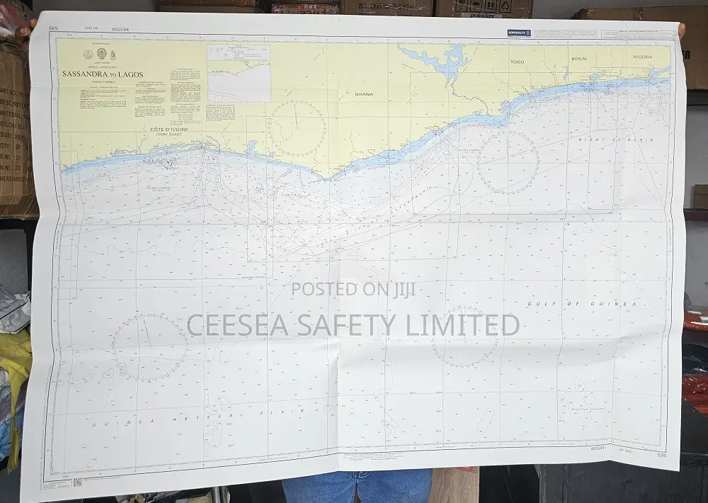British Admiralty Nautical Chart 595 Sassandra To Lagos