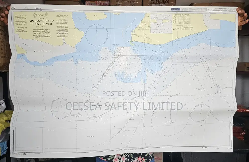 British Admiralty Nautical Chart 3286 Approaches To Bonny River