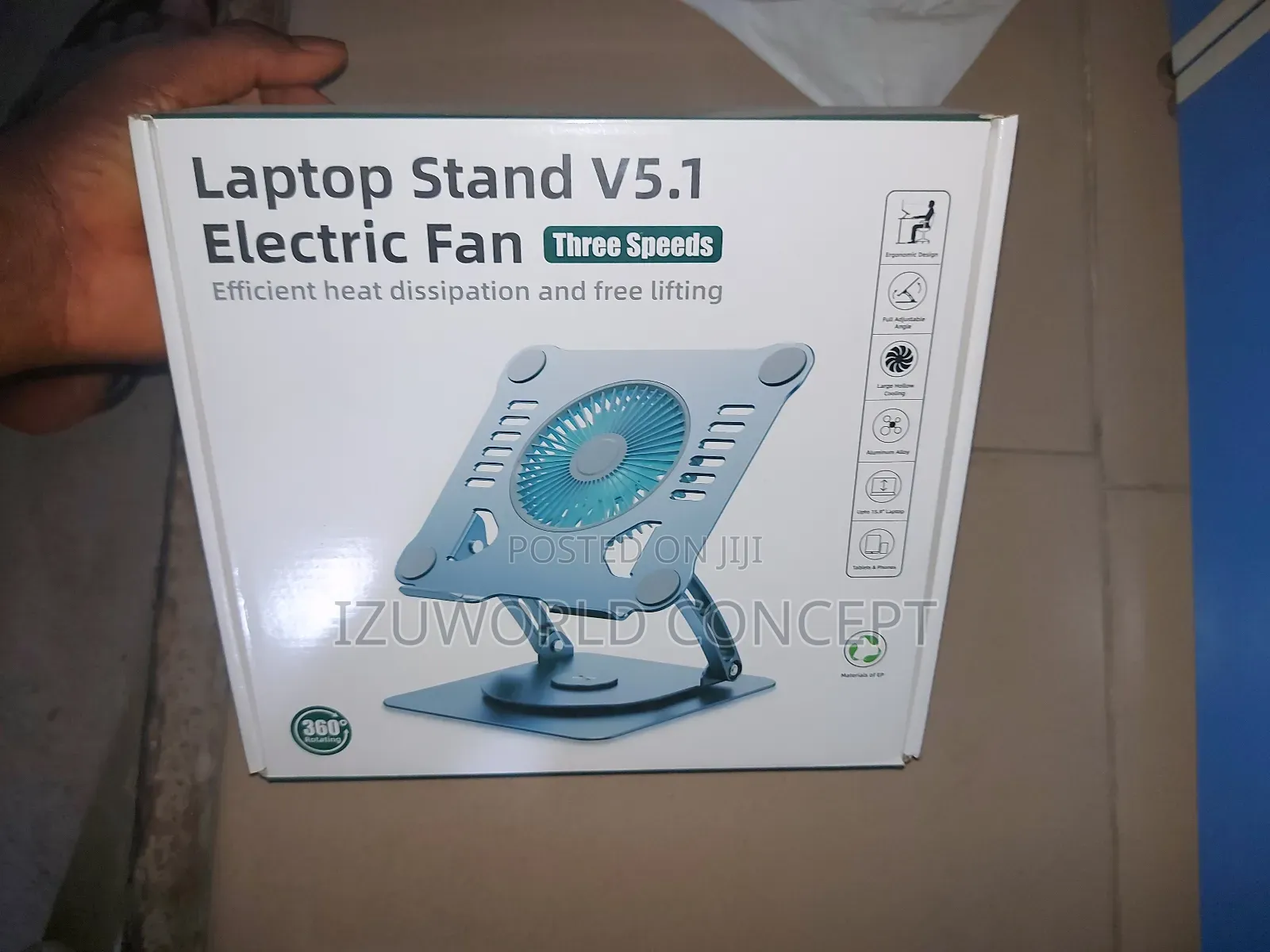 Laptops Stand With Power Cooler Fan and 360 Rotation