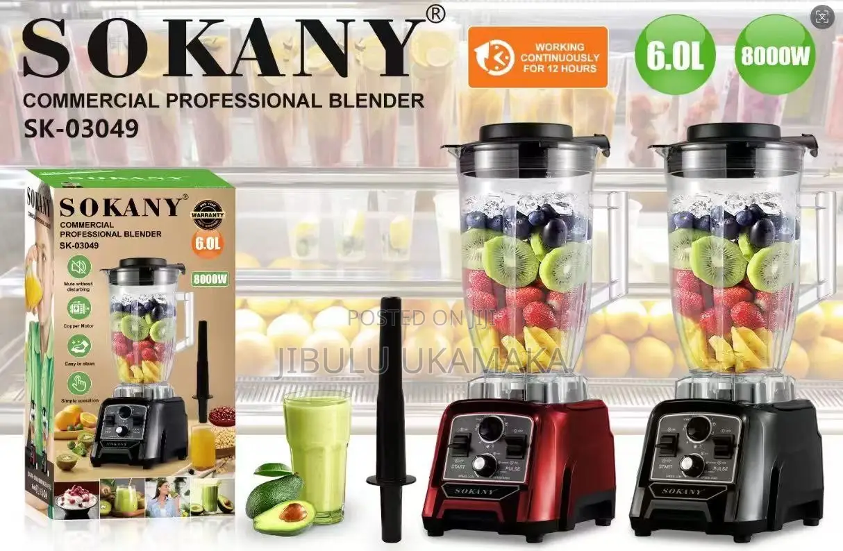 Sokany 6 Liters Commercial Professional Blender (03049)