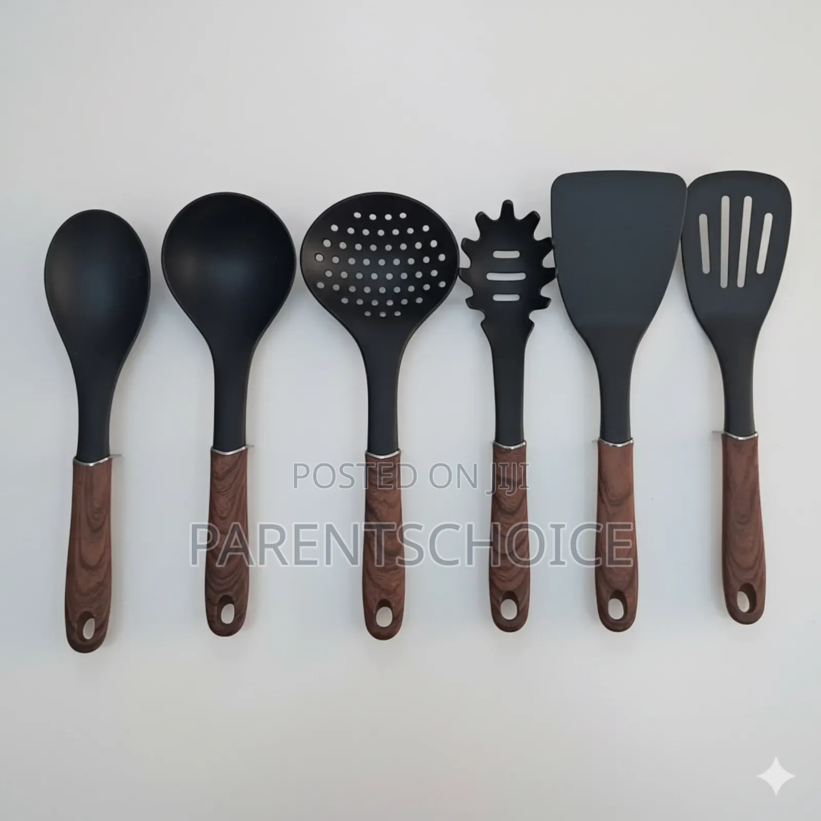 7pcs Nonstick Cooking Spoon Set With Wooden Handle