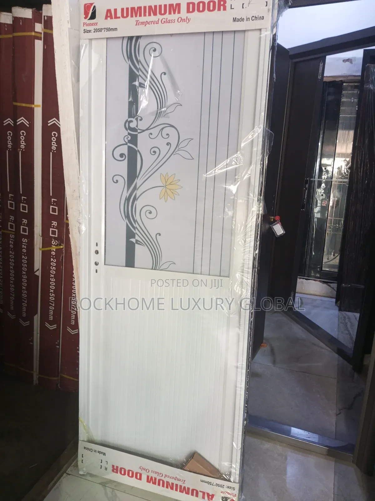 Quality Half Glass Tempered Door 2050x750