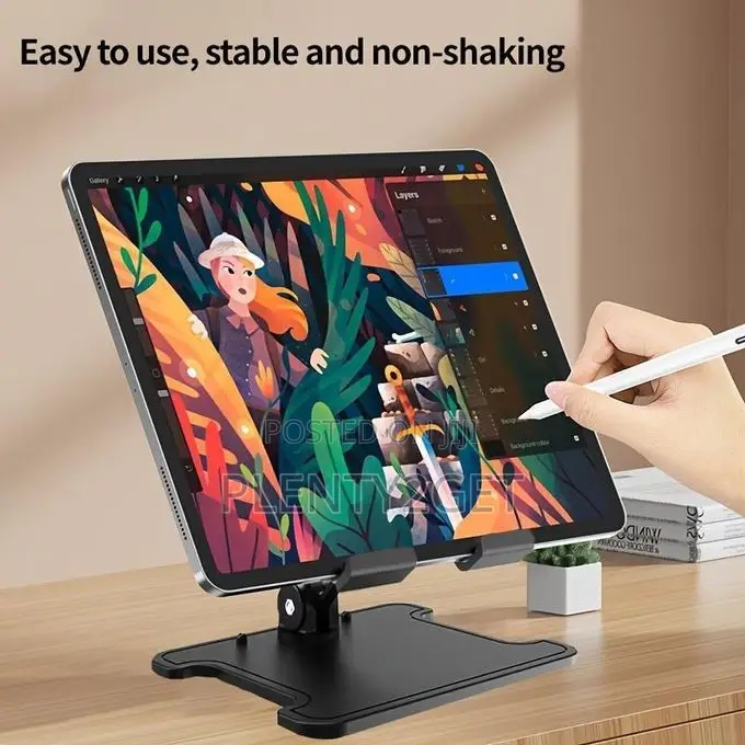 Abs Material Office Desk Tablet Holder, Foldable and Height Adjustable