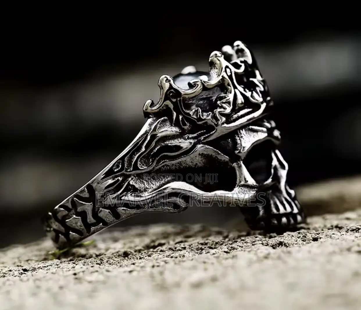Dark Undead Skull Ring Size Adjustable Stylish Luxury