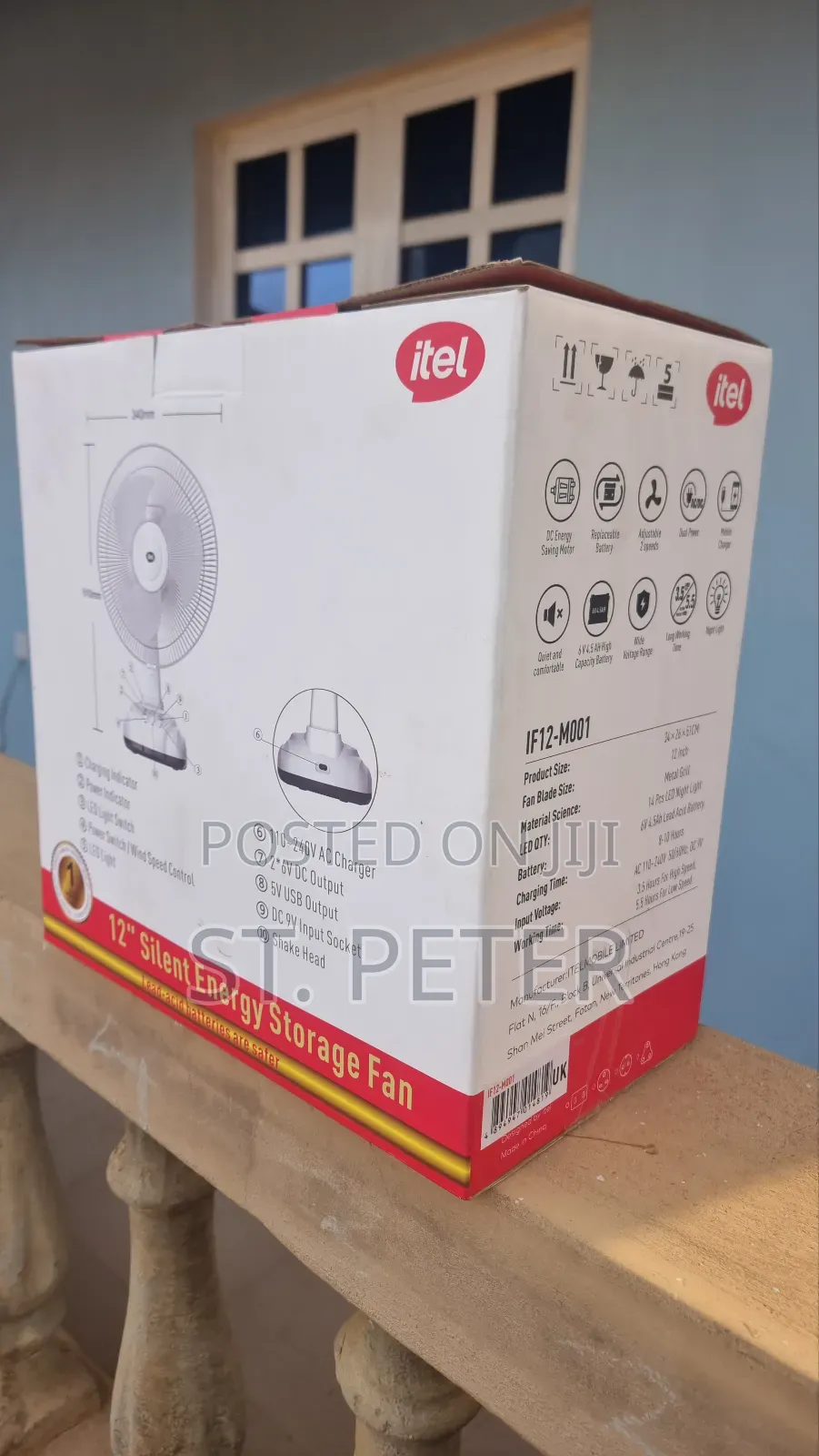 Itel 9v Solar Rechargeable Fan – Ac Solar Charging With Led Bulbs