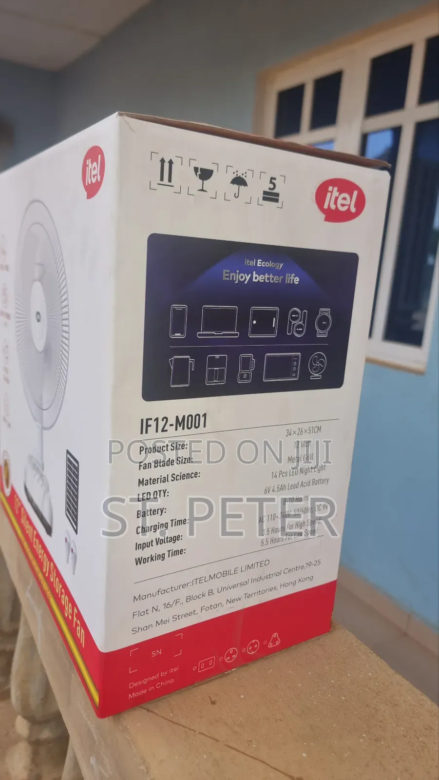 Itel 9v Solar Rechargeable Fan – Ac Solar Charging With Led Bulbs
