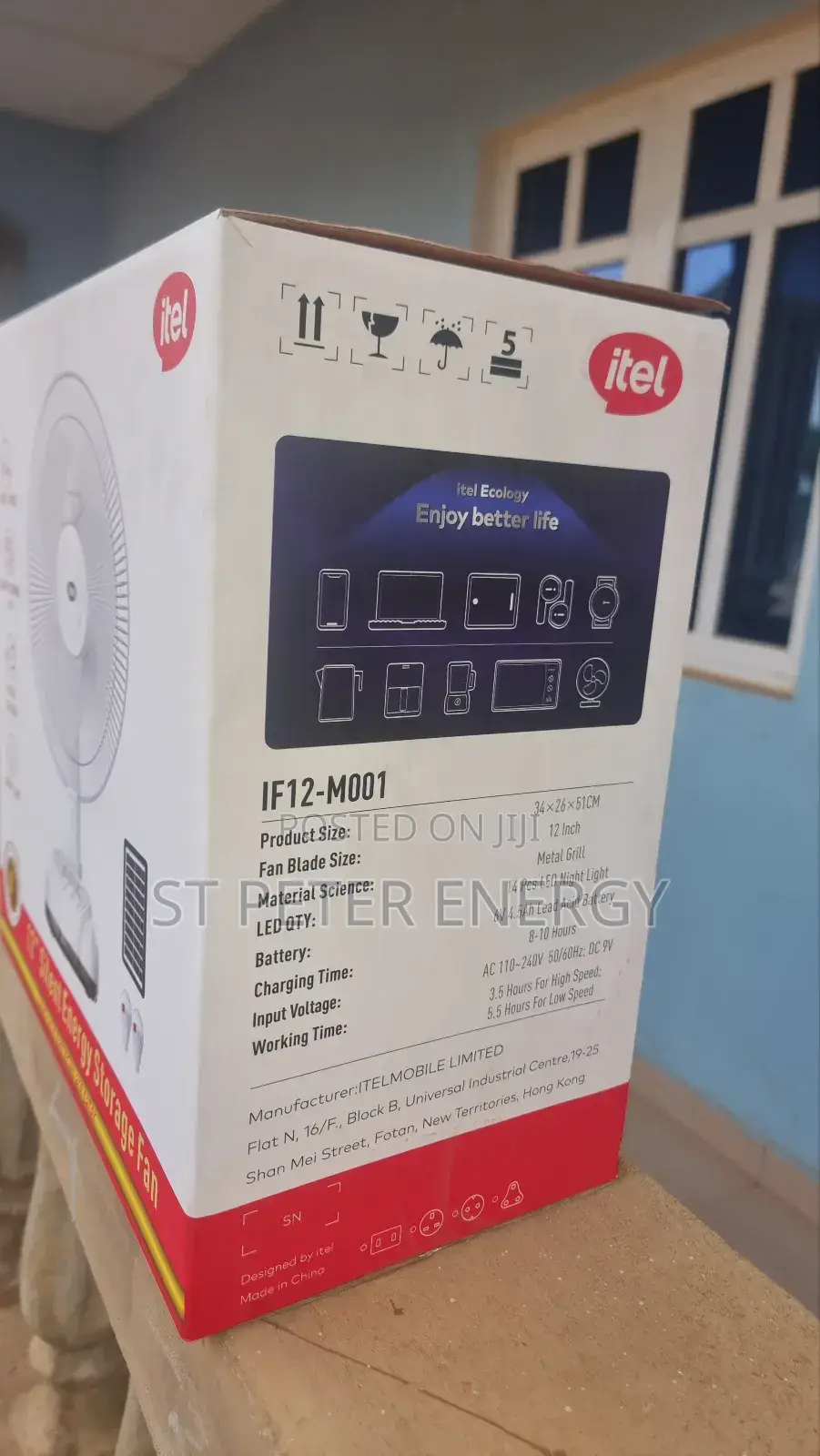 Itel 9v Solar Rechargeable Fan – Ac Solar Charging With Led Bulbs