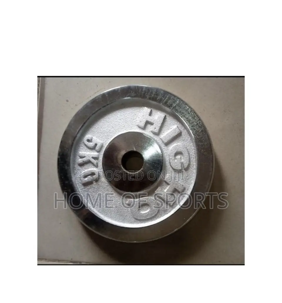 A Pair of 5kg Chrome Steel Weight Plates