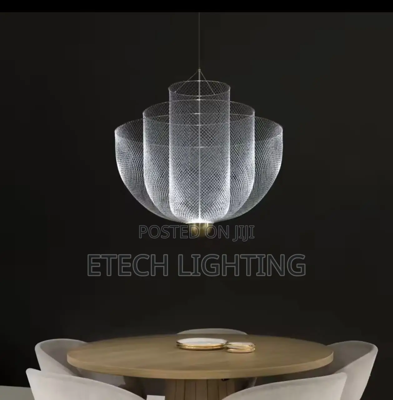 Post Modern Luxury Grid Art Led Pendant Chandelier Light