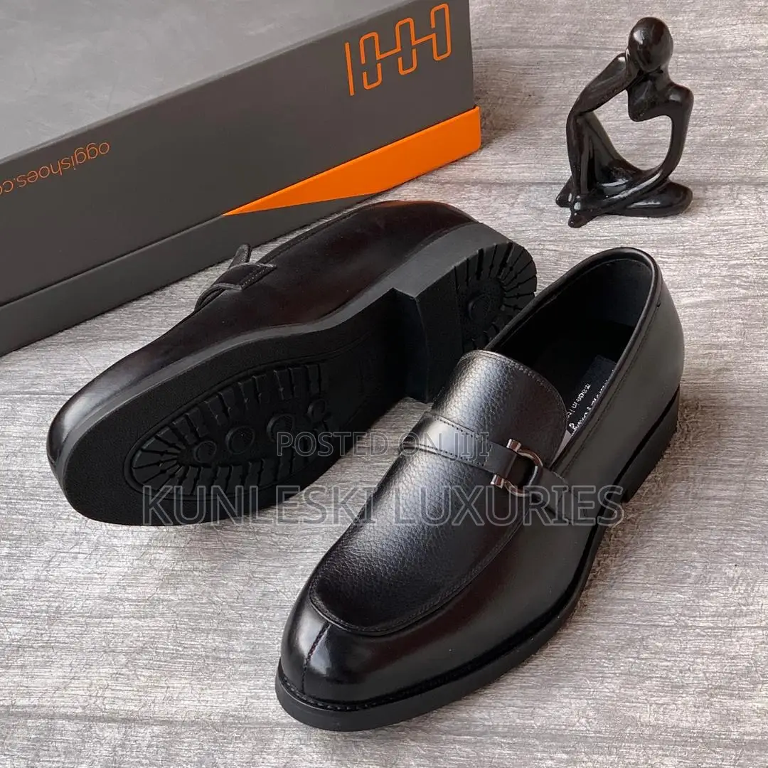 Original Oggi Black Leather Shoes For Men