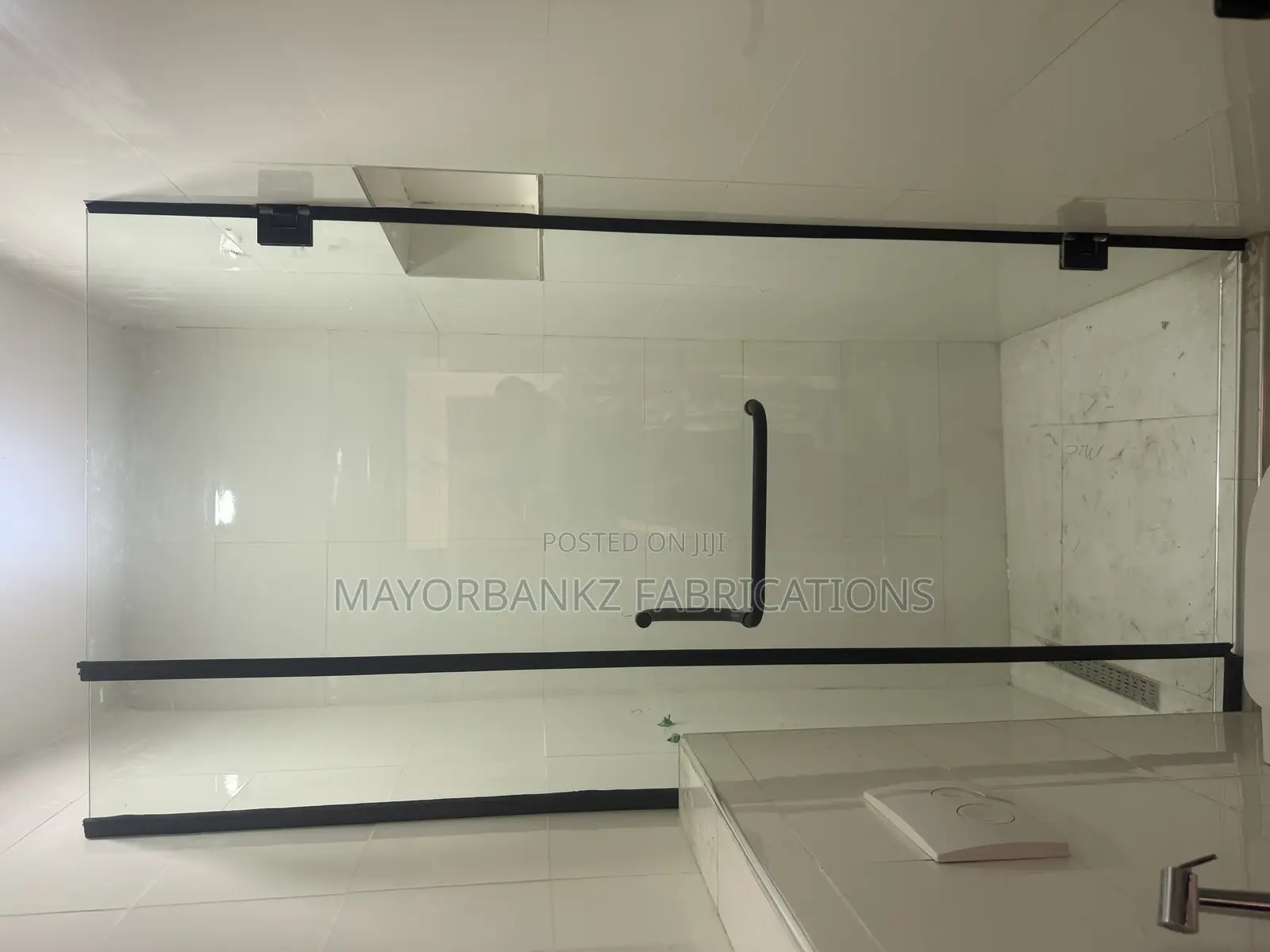 Shower Cubicle With Black Accessories