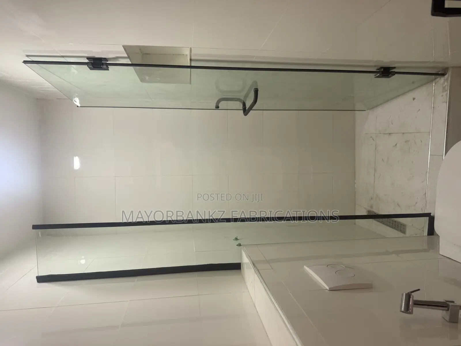 Shower Cubicle With Black Accessories