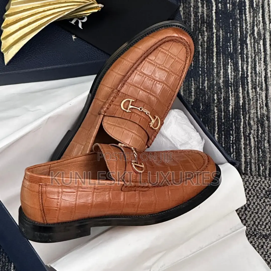 Original Dior Brown Skin Leather Loafers Men’S Shoes