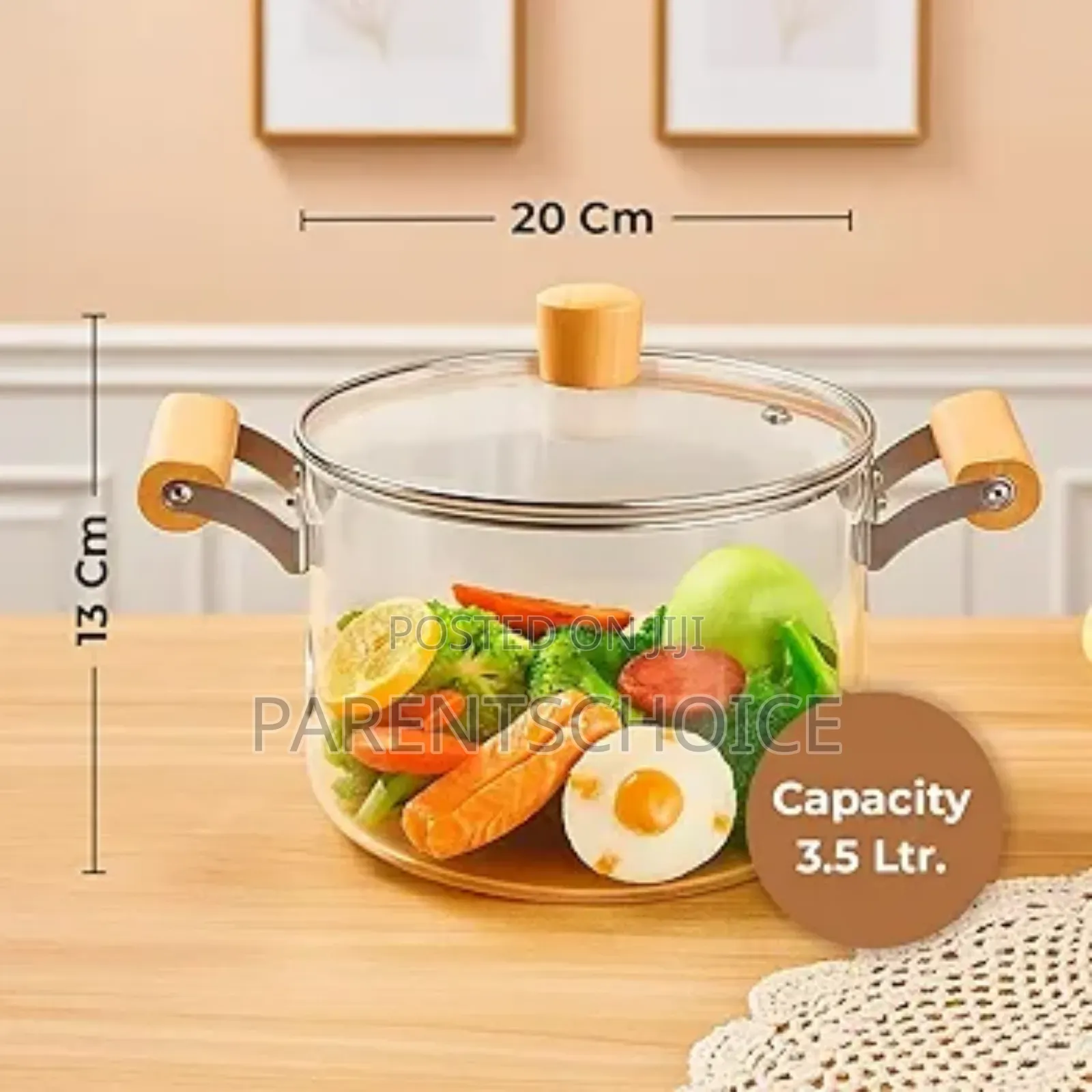 Borosilicate Glass Casserole Pot With Lid | 2.5 / 3.5 Litre Cookware