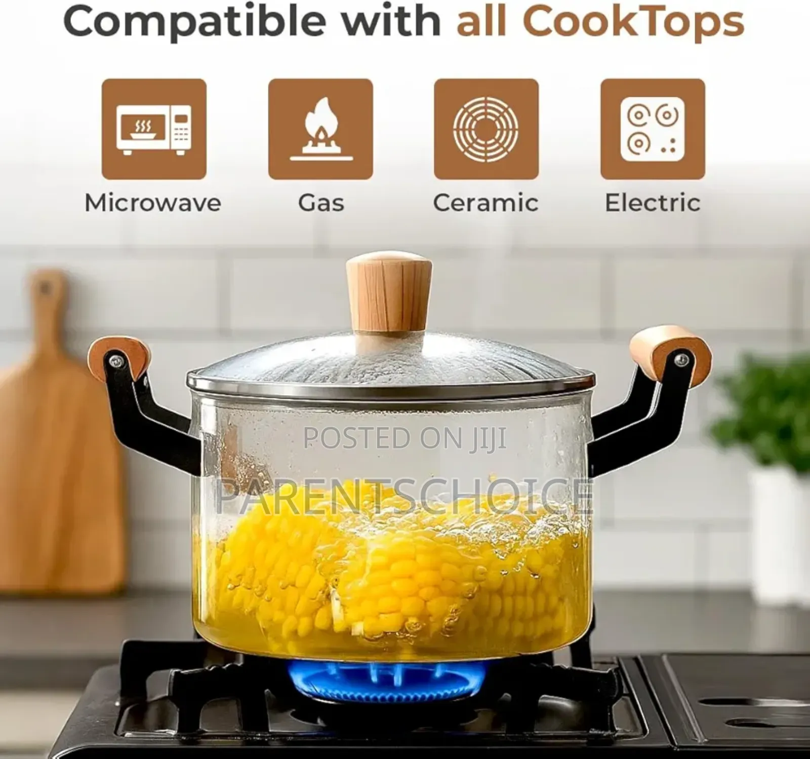Borosilicate Glass Casserole Pot With Lid | 2.5 / 3.5 Litre Cookware