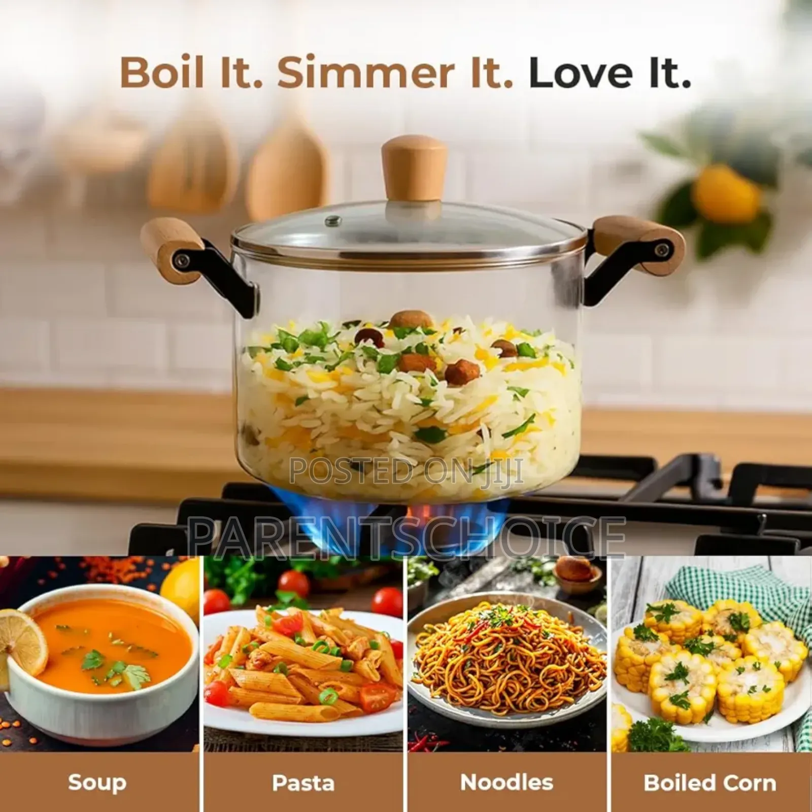 Borosilicate Glass Casserole Pot With Lid | 2.5 / 3.5 Litre Cookware