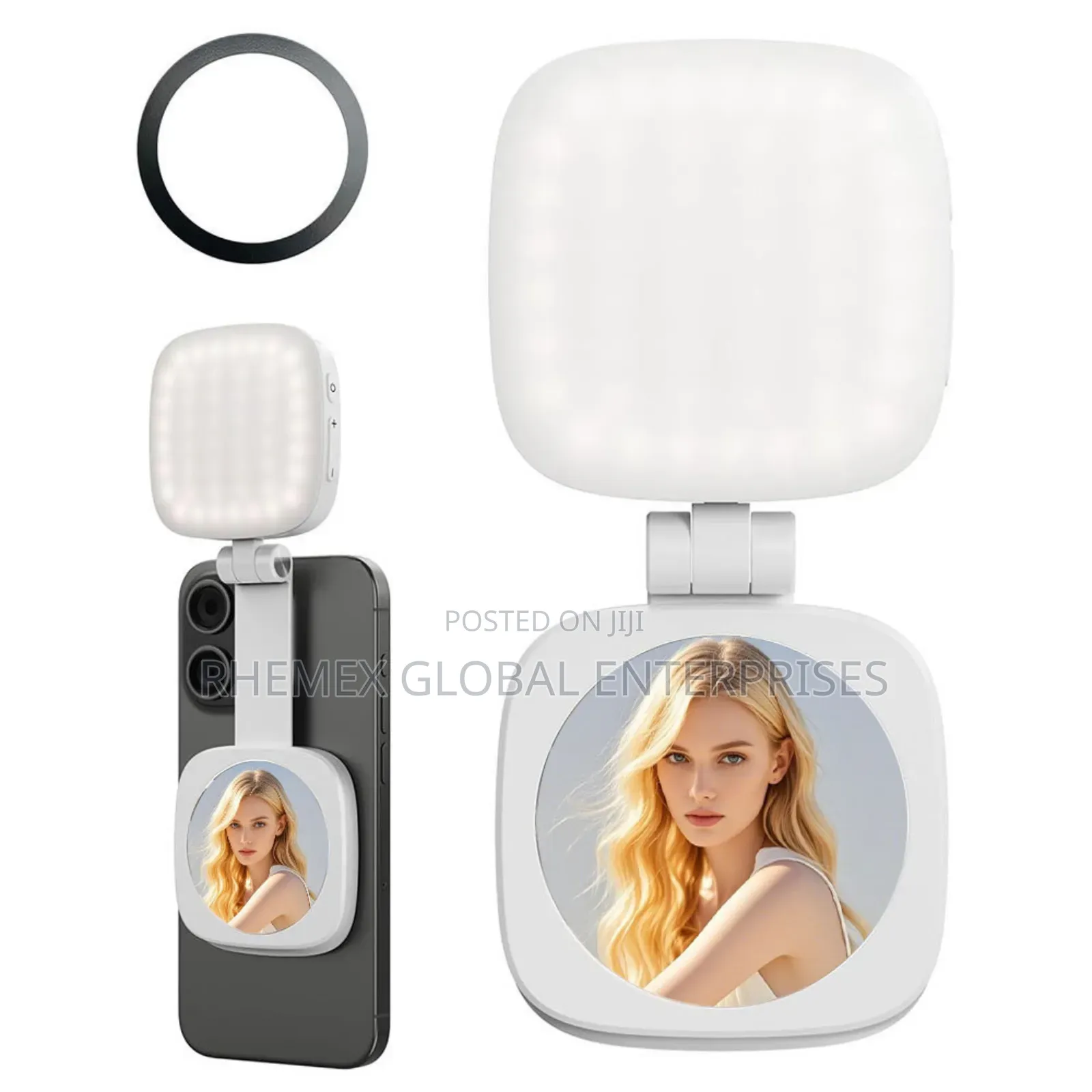 Selfie Light Magnetic for Mobile Phones, Portable Mirror,