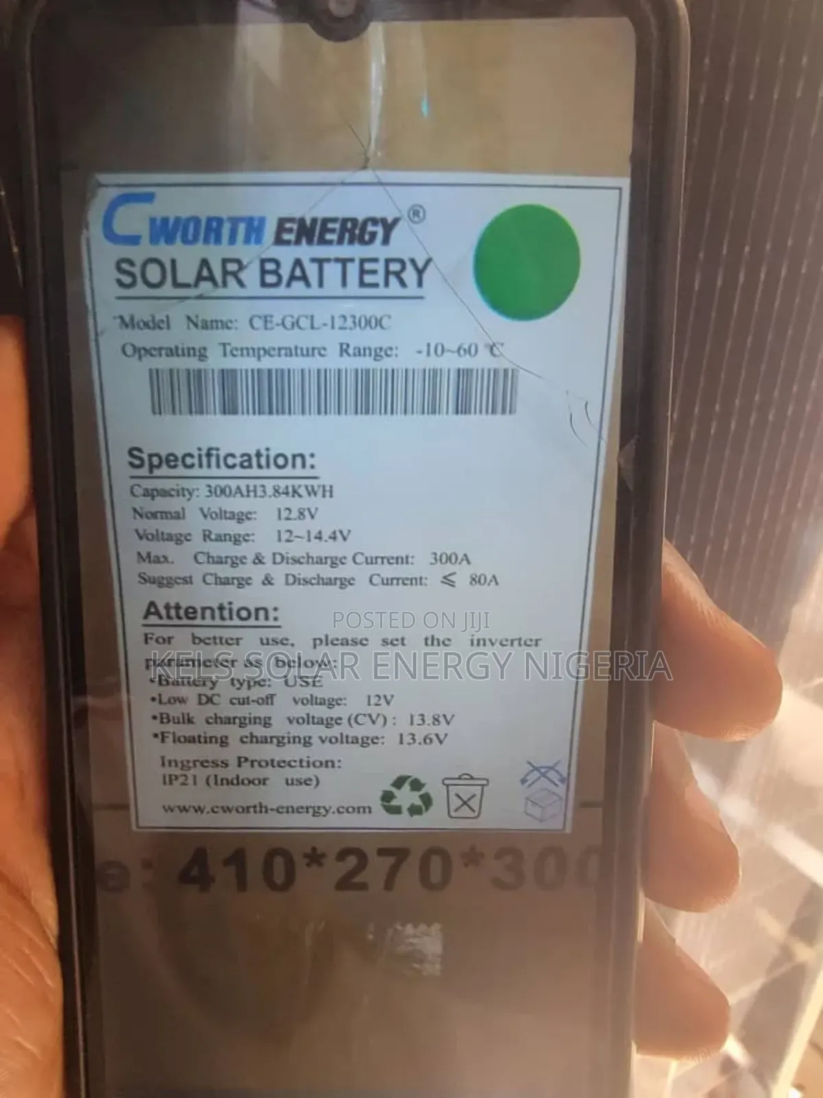 3.8kwh Cworth Lithium Battery 300ah