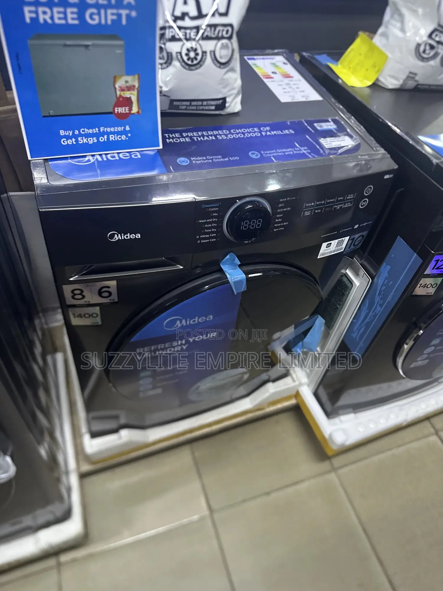 Midea Washing Machine 8kg Wash And Dry Energy Saving Front Loader