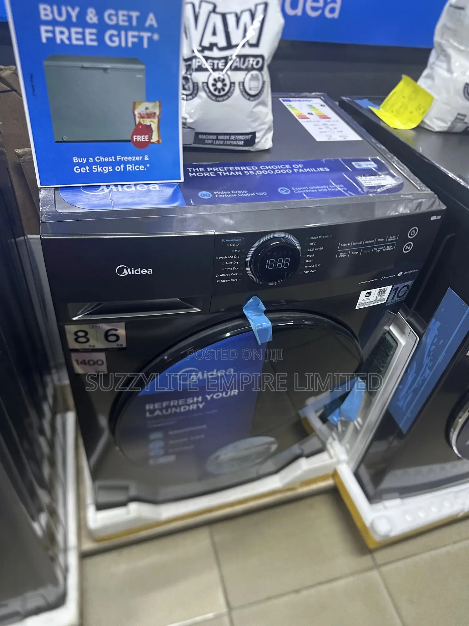 Midea Washing Machine 8kg Wash And Dry Energy Saving Front Loader
