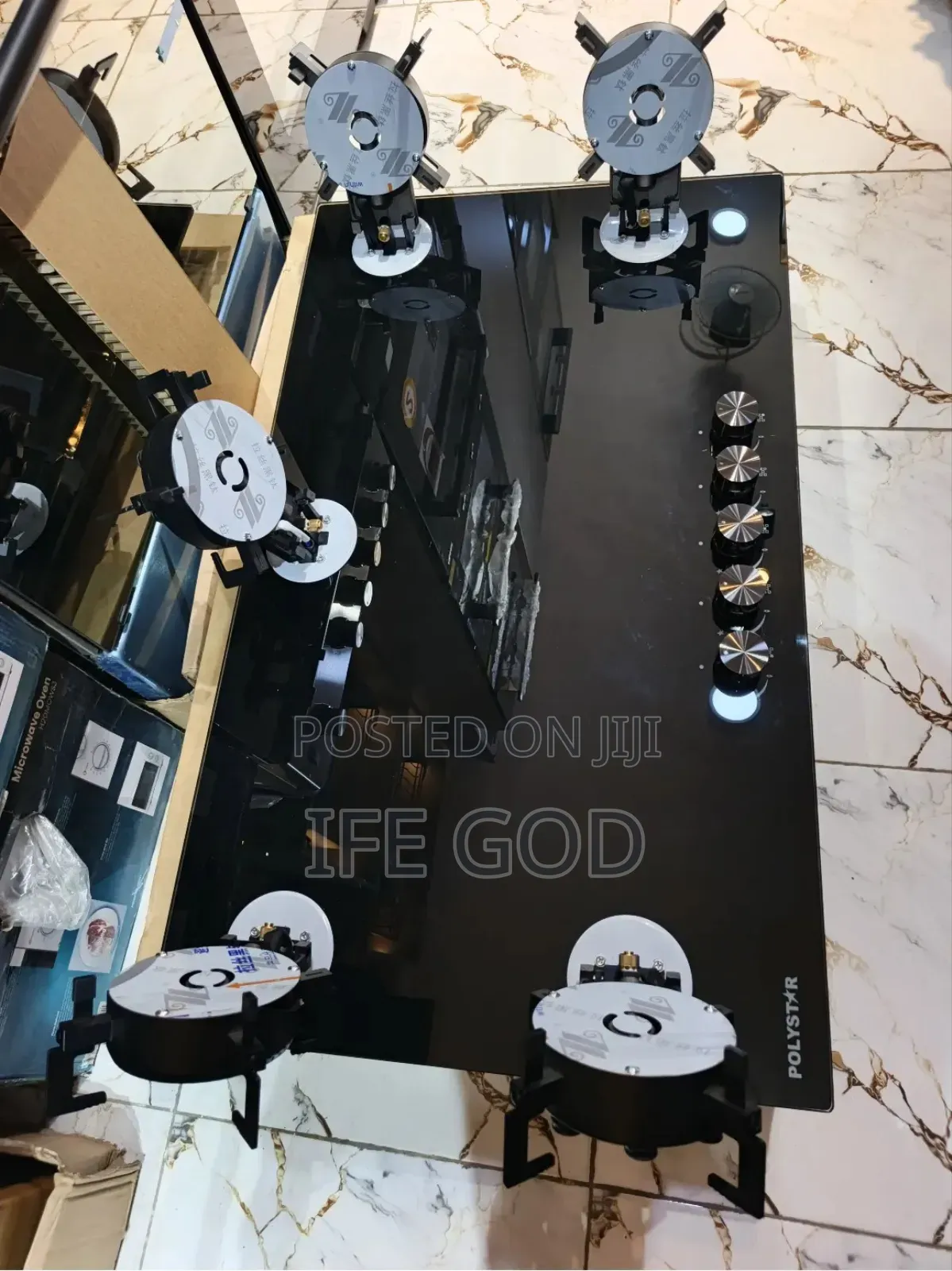 Original Quality Polystar Built-in (Flips Up) 5 Burners Gas Cooker Hob