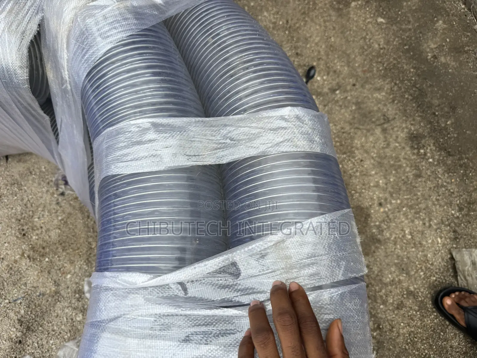 Transparent 6-Inch PVC Steel Wire Reinforced Hose Per Yard