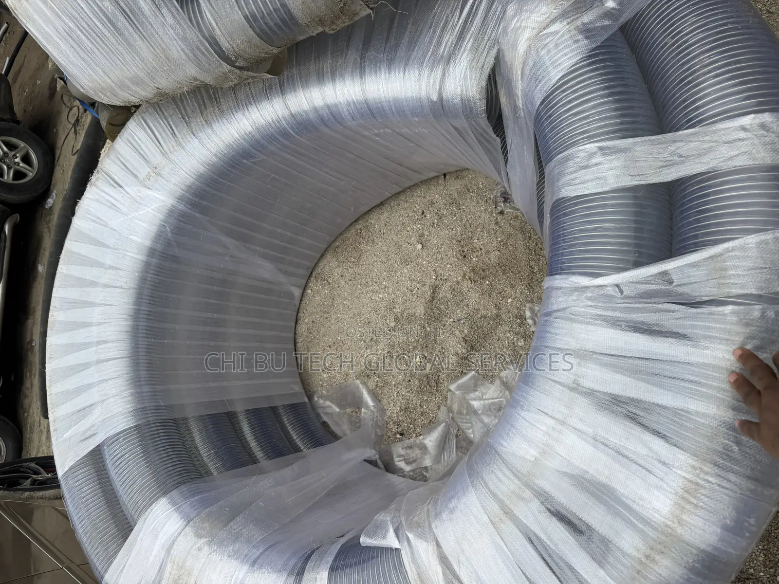 Transparent 6-Inch PVC Steel Wire Reinforced Hose Per Yard