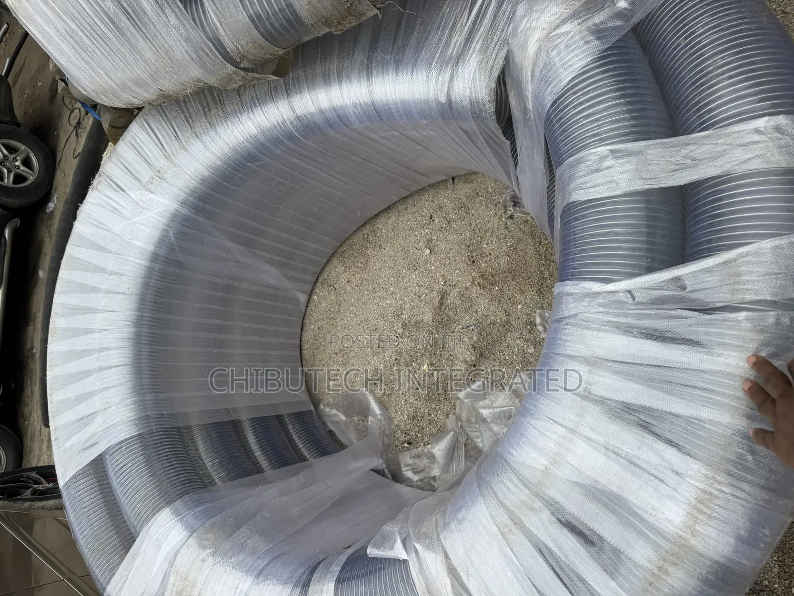 Transparent 6-Inch PVC Steel Wire Reinforced Hose Per Yard