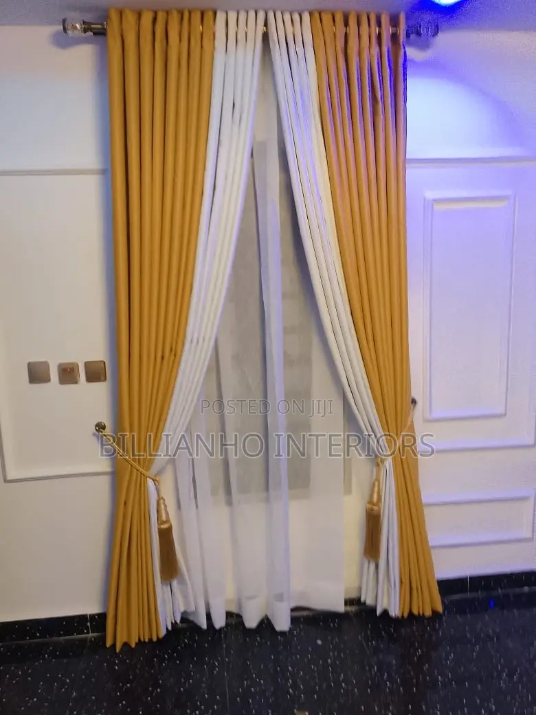 Gold and White Quality Turkish Curtains