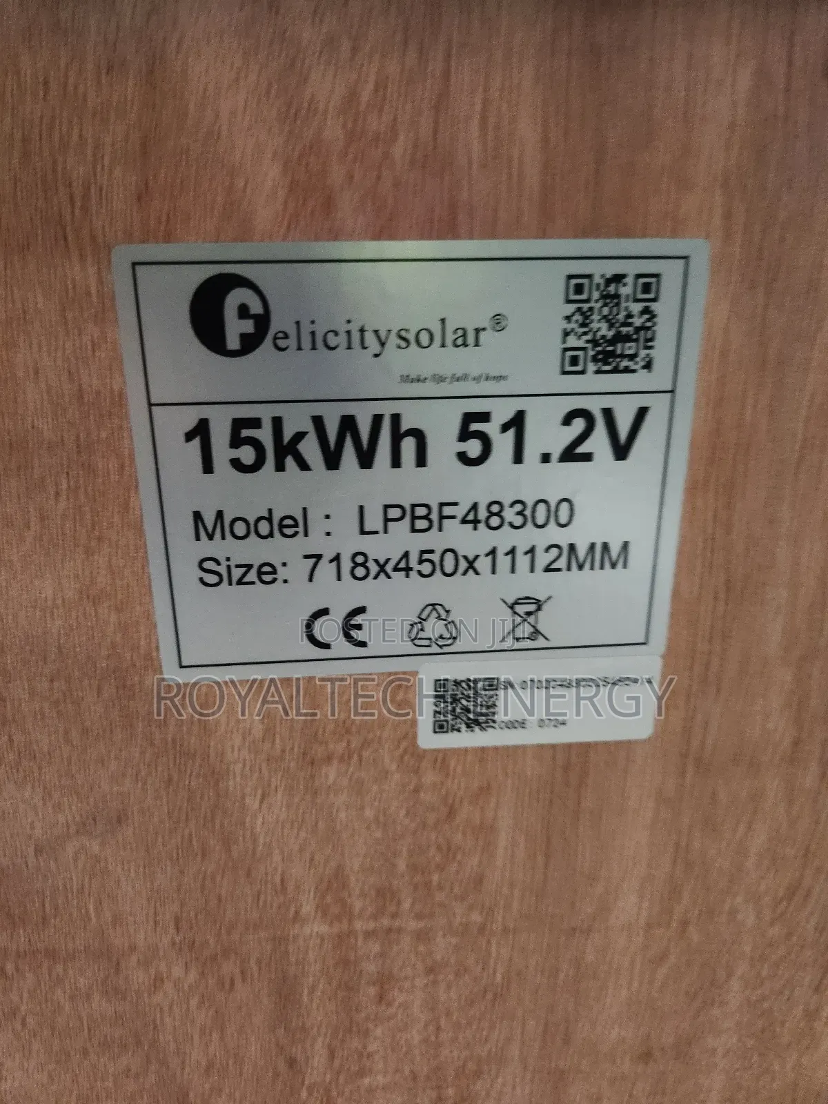 Felicity 15kwh 51.2v Lithium Phosphate Lon Batteries