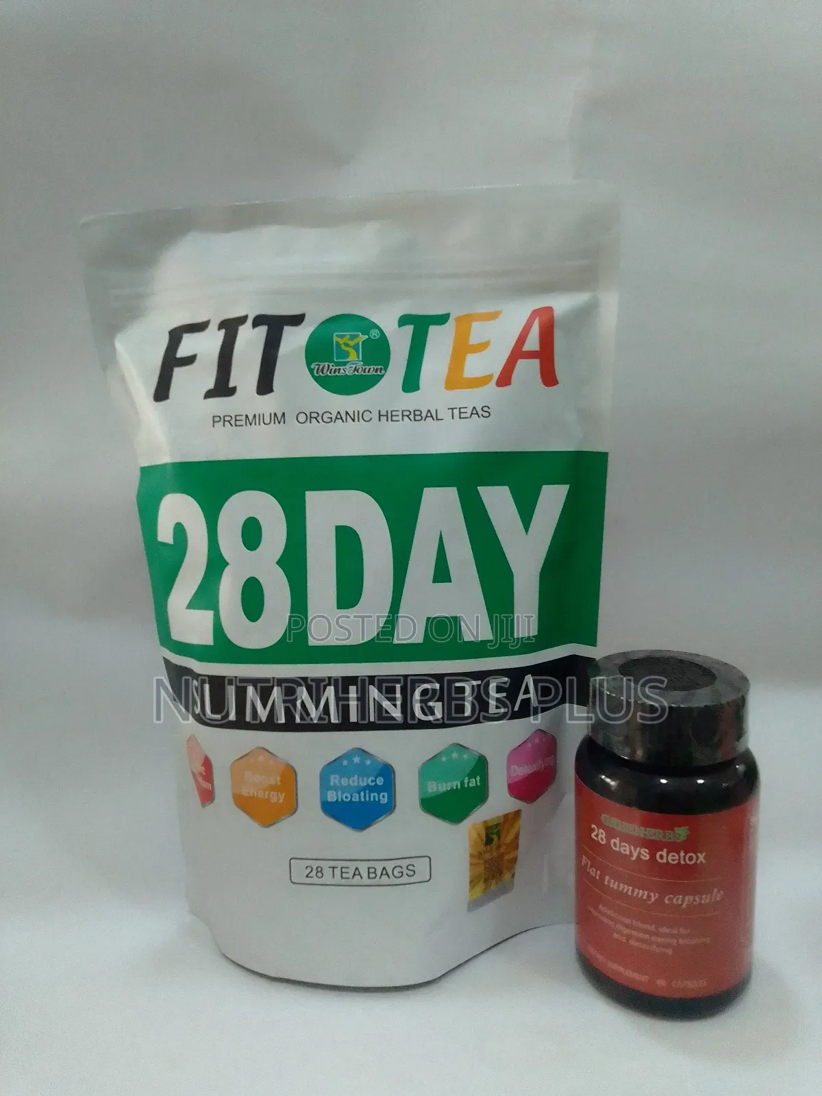 Fit Tea 28 Days Slimming Tea+ Greenherbs 28days Detox Flat Tummy Caps