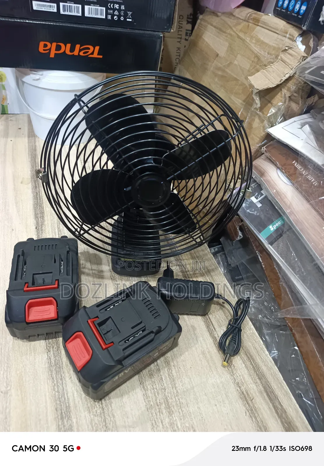 8" Double Battery Portable Rechargeable Fan